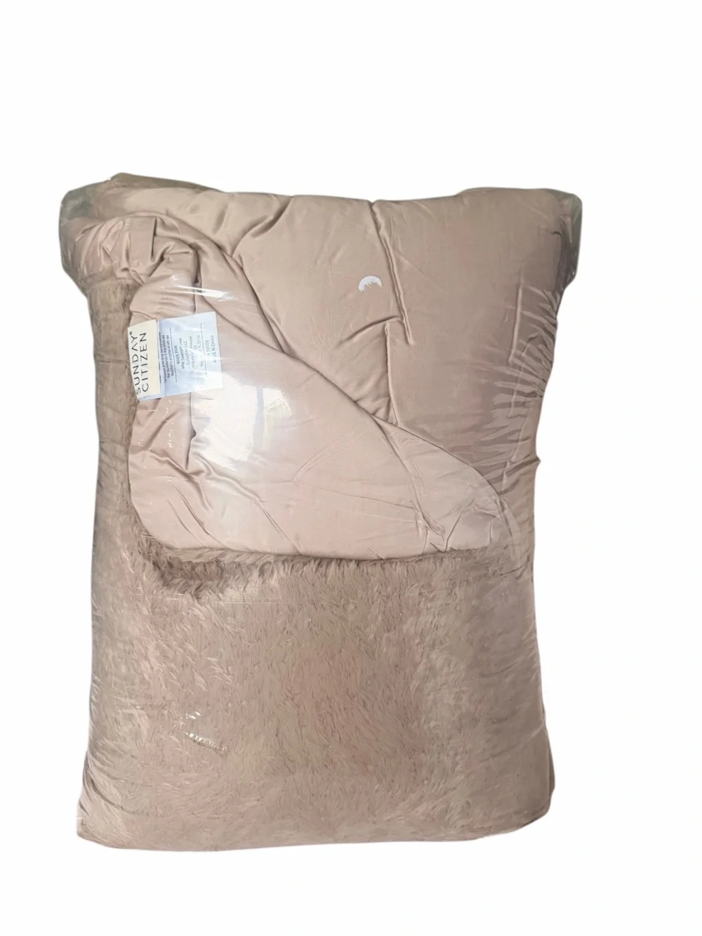 Sunday Citizen Breathable Faux Fur Bamboo Comforter Queen / Full Toffee NWOT